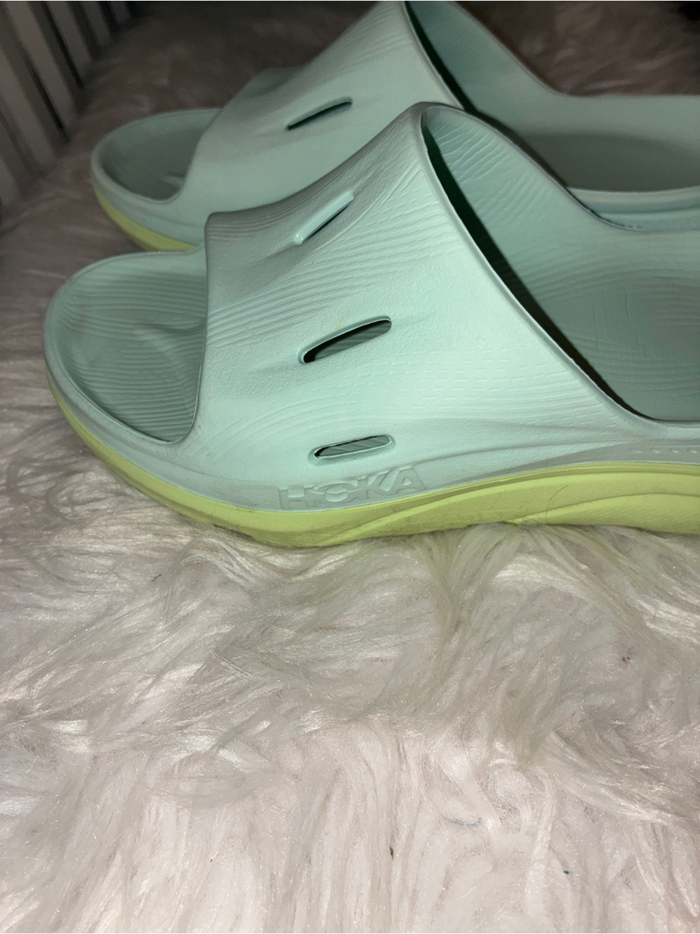 Hoka Ora 3 Recovery Slide Aqua Breeze / Celery Juice Sz 8 - Picture 11 of 16